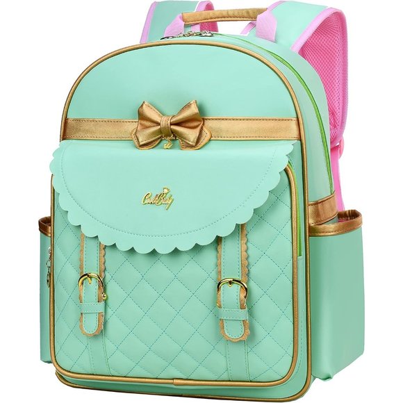 Girls Green Waterproof PU Leather Backpack main image 4